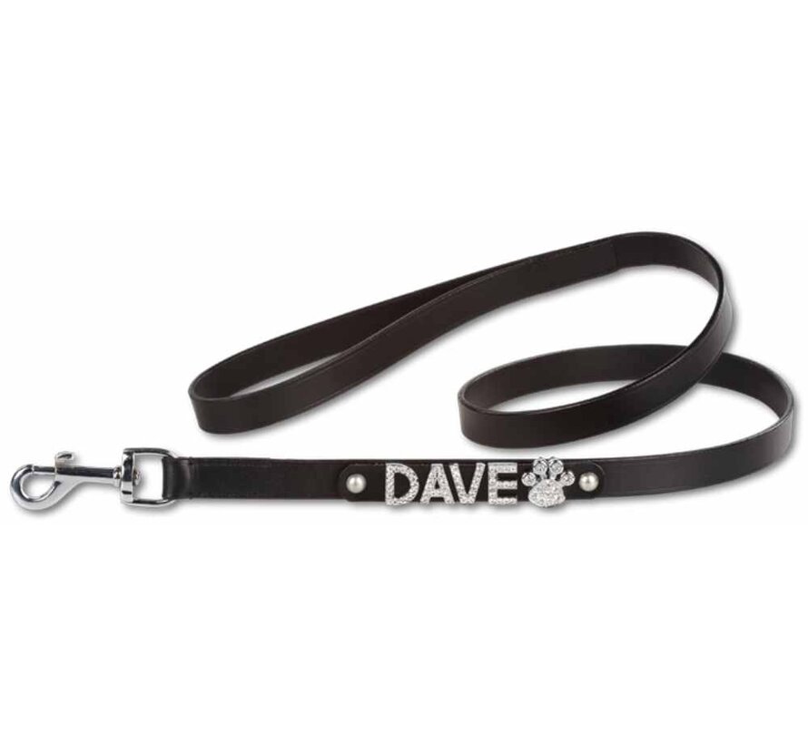 Dog Leash With Name Medium Black