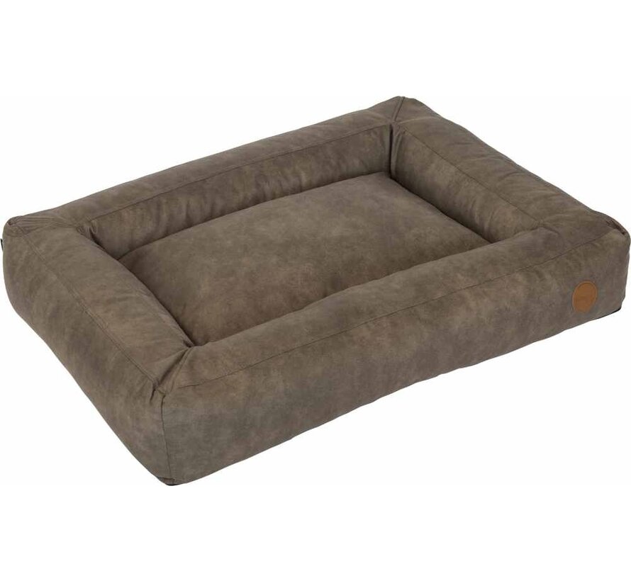 Dog Bed Boxbed Faux leather Classy Stone