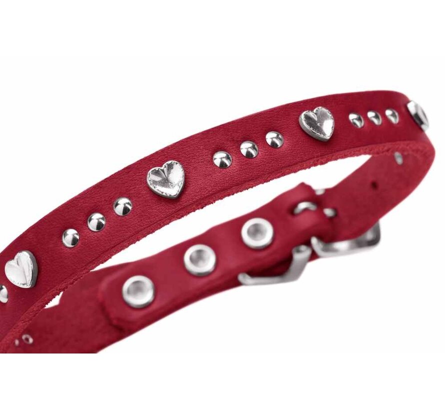 Dog Collar Aalborg Hearts Red