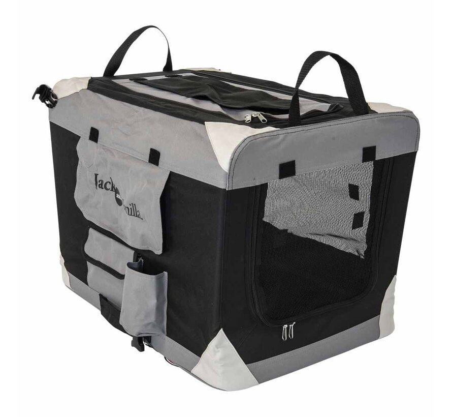Foldable Dog Travel Crate Grey
