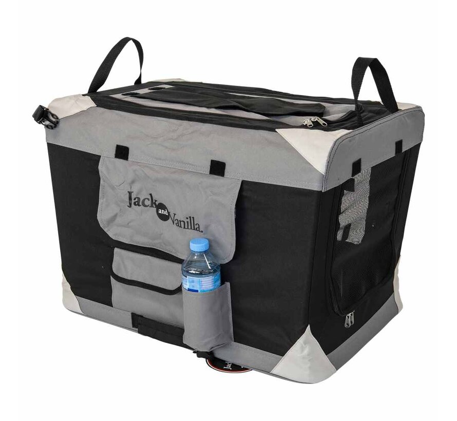 Foldable Dog Travel Crate Grey