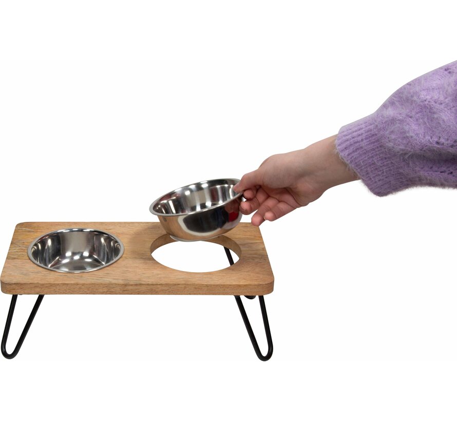 Bon Appetit Dubbele Voerbak en Drinkbak Hout