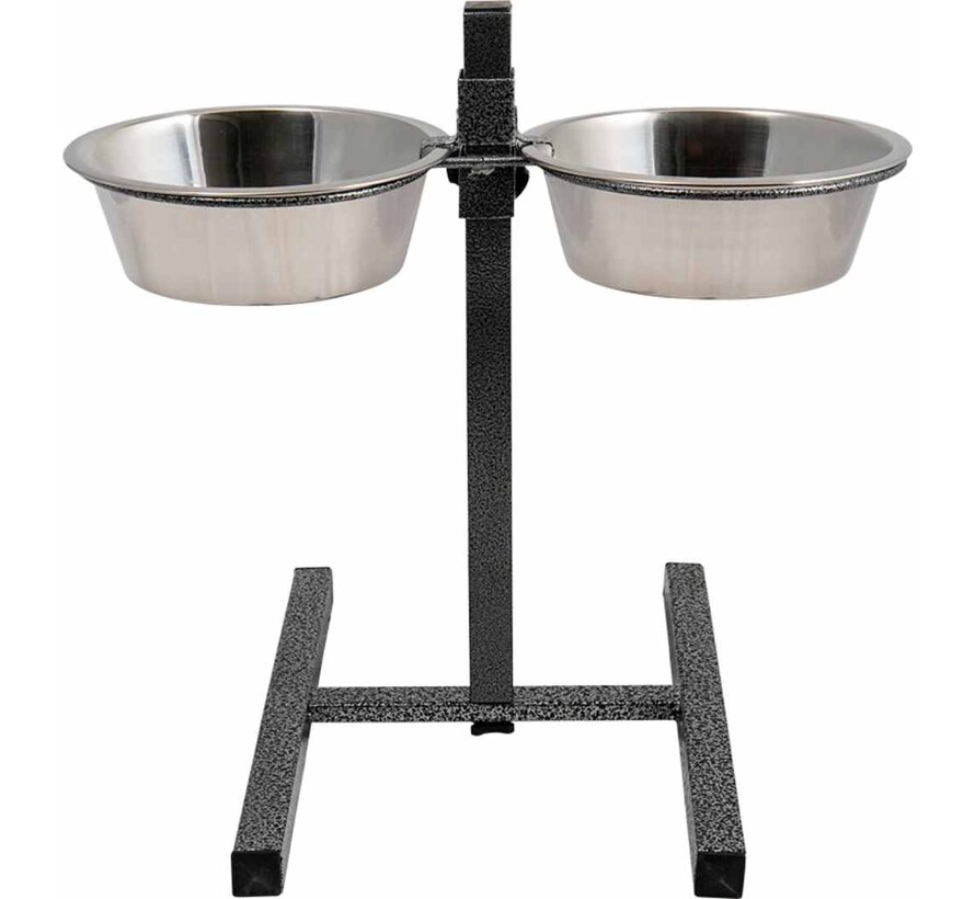 Feeding Bowl Stand with 2 stainless steel bowls