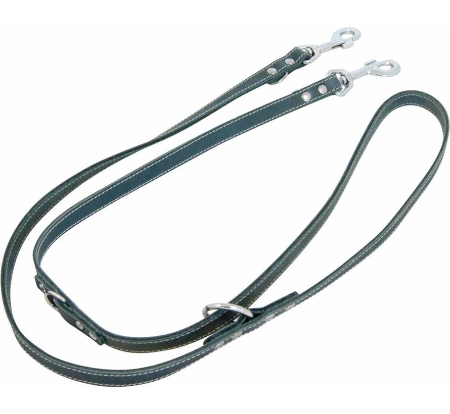 Adjustable Dog Leash Greased Leather Grey