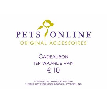 Petsonline Cadeaubon 10 euro