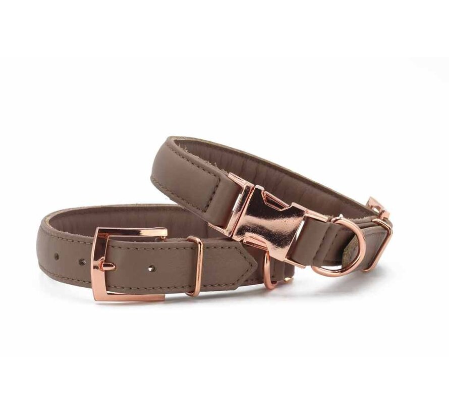 Dog Collar Click Closure Taupe
