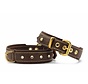 Rhinestone Dog Collar Old English Brown