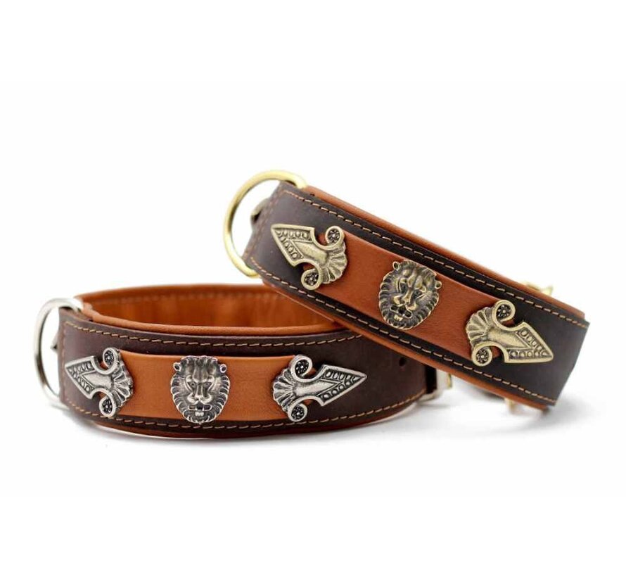 Dog Collar Kairo Brown Silver