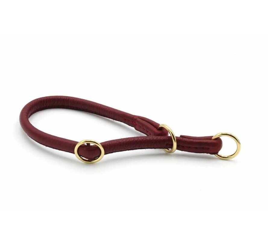 Retriever Dog Collar Burgundy / Gold