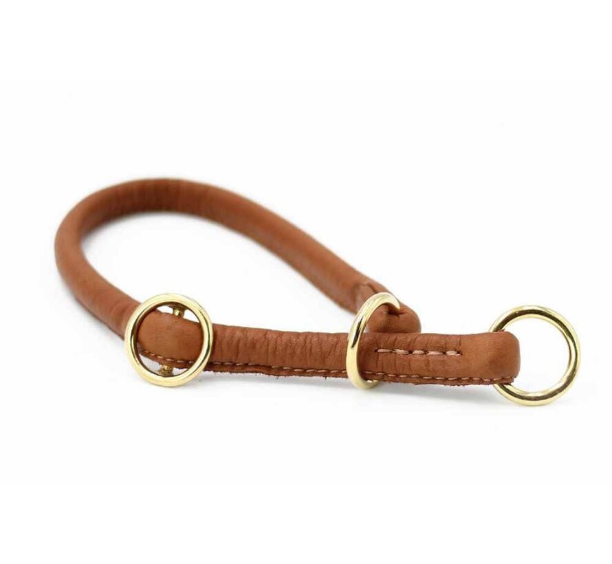 Retriever Dog Collar Cognac / Gold