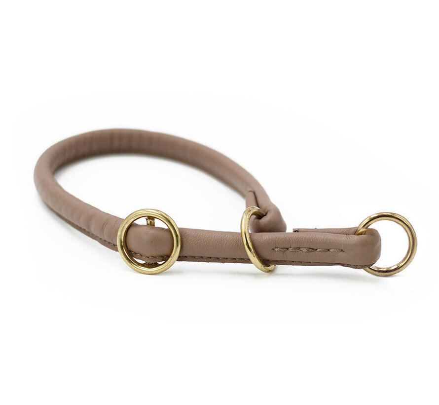 Dog Retriever Collar Taupe / Gold