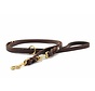 Dog Leash Classic Premium Dark Brown Gold