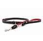 Dog Leash Classic Premium Black Red Silver