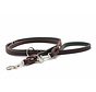 Dog Leash Classic Premium Brown Green Silver