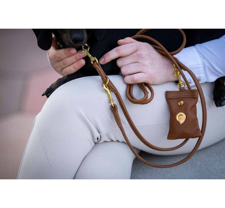 Hondenriem Cognac Goud