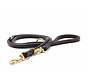 Dog Leash Dark Brown Gold