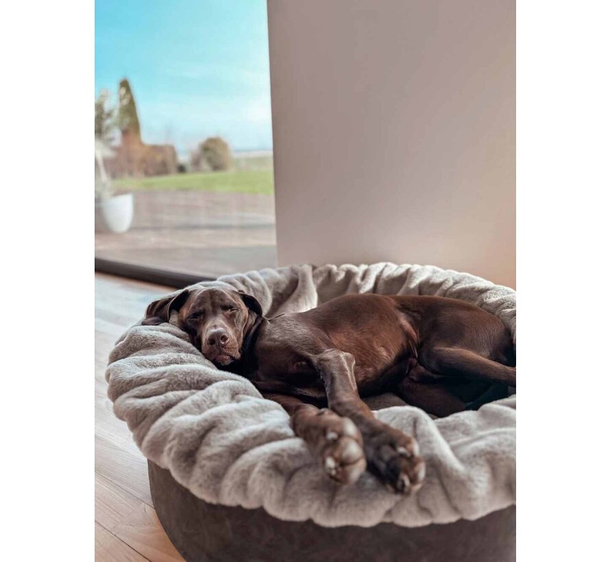 Ronde Hondenmand Grijs Buddelnest