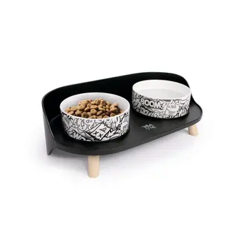 M-Pets Double Bowl Altitude Black