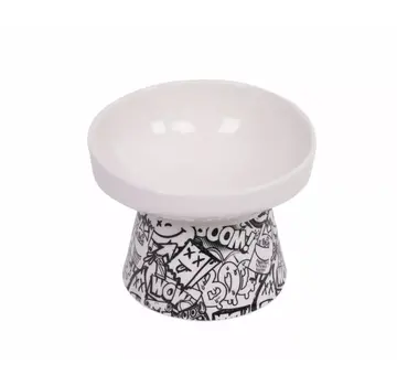 M-Pets Raised Bowl Urban Style Black