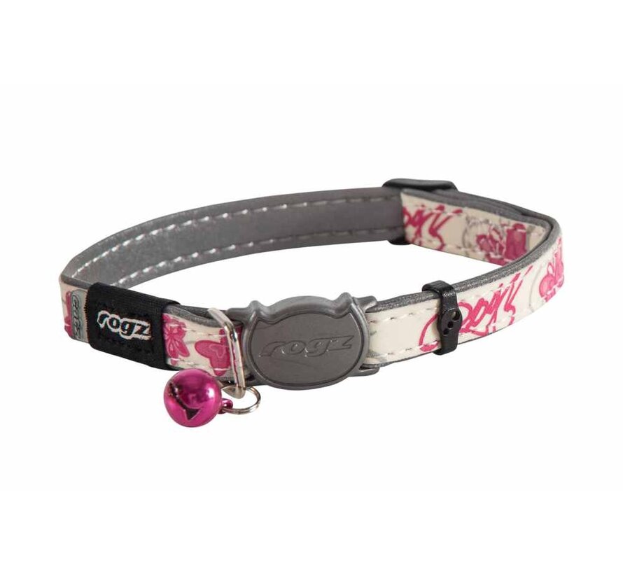 Cat Collar GlowCat Black Pink Butterflies