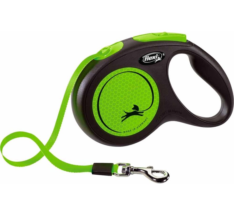 Retractable Leash Neon Tape Green