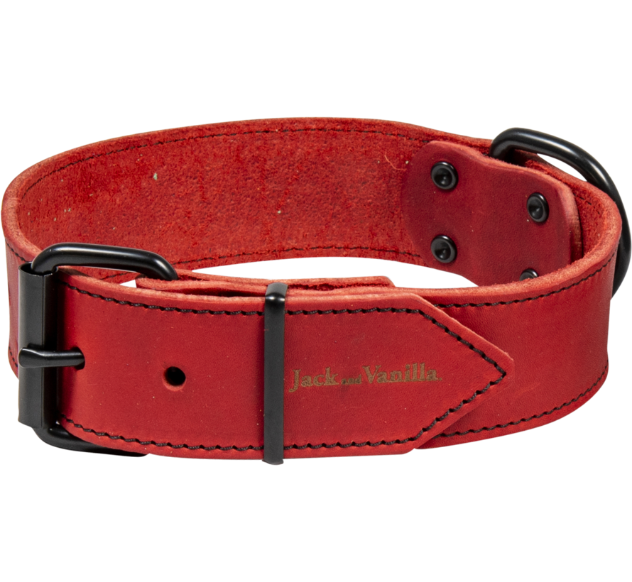 Dog Collar Black Label Wide Red