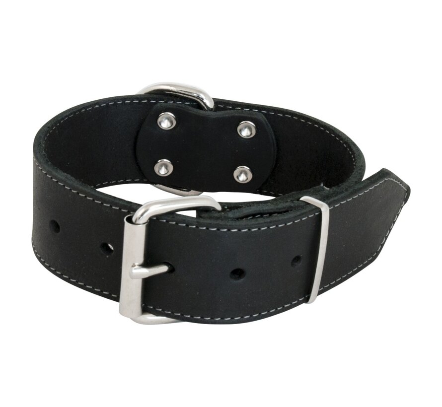 Hondenhalsband Greased Leather Breed Zwart