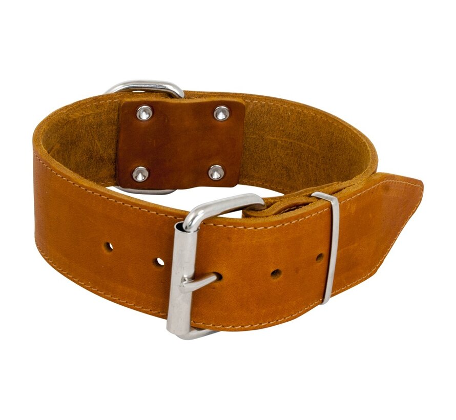 Hondenhalsband Greased Leather Breed Cognac