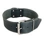 Dog Collar Greased Leather Wide Grey