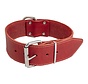Dog Collar Greased Leather Wide Red