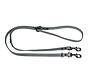 Adjustable Dog Leash Greased Leather Black Label Grey