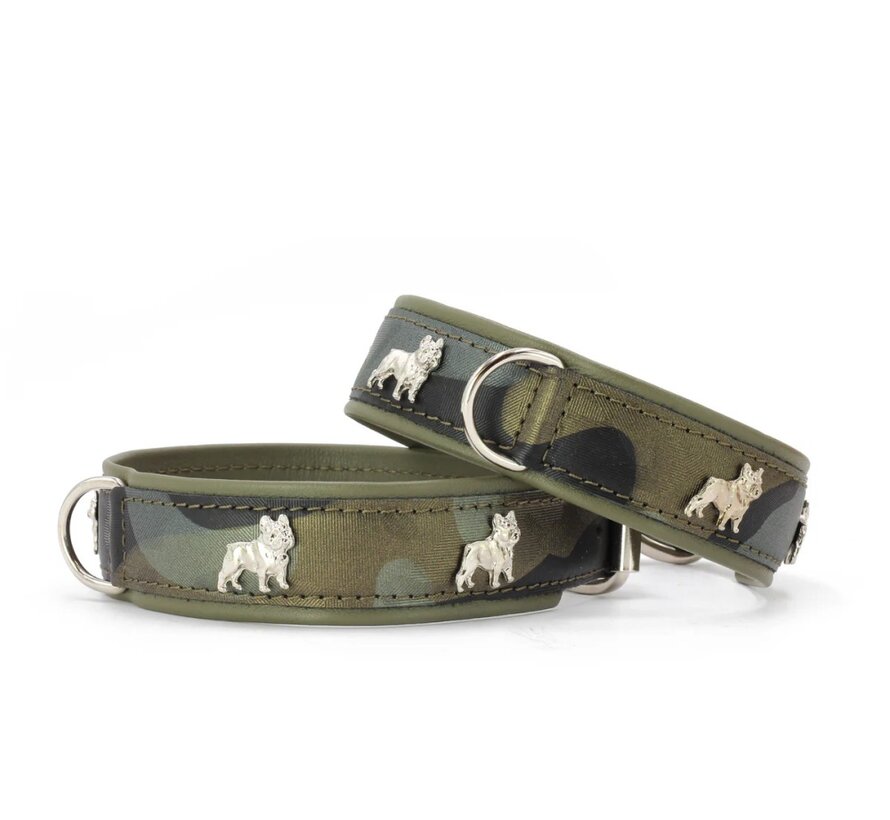 Hondenhalsband Franse Bulldog Khaki