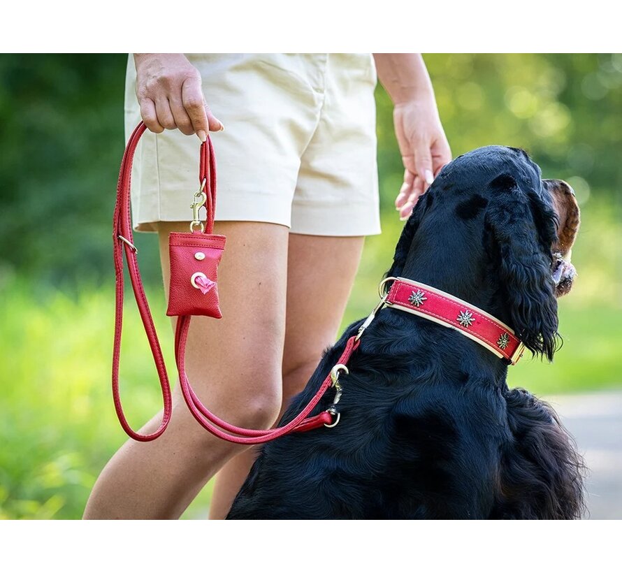Dog Collar Alpine Flower Red