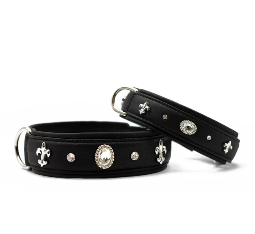 Dog Collar Diamond Black