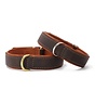 Hondenhalsband Klassiek Bruin / Cognac Goud