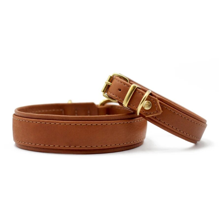Hondenhalsband Klassiek Soft Cognac