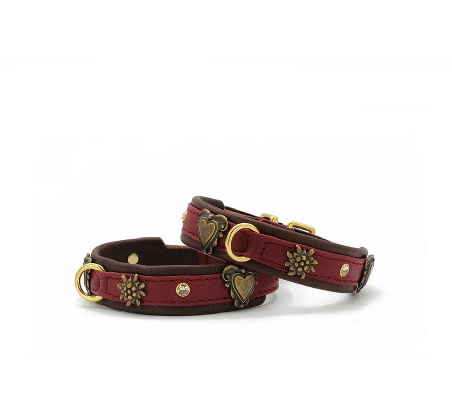 Hondenhalsband Mini Herzilein Bordeaux