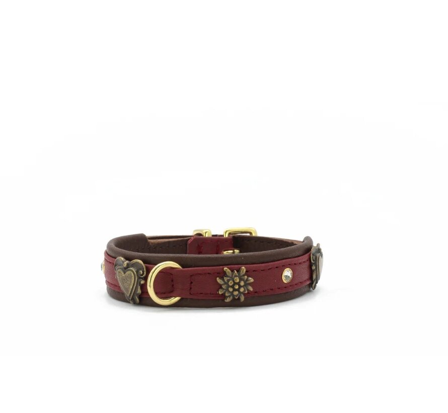 Dog Collar Mini Herzilein Burgundy