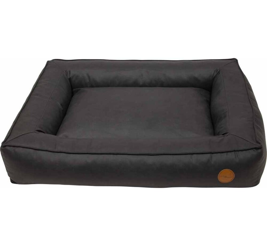 Dog Bed Boxbed Faux leather Classy Black