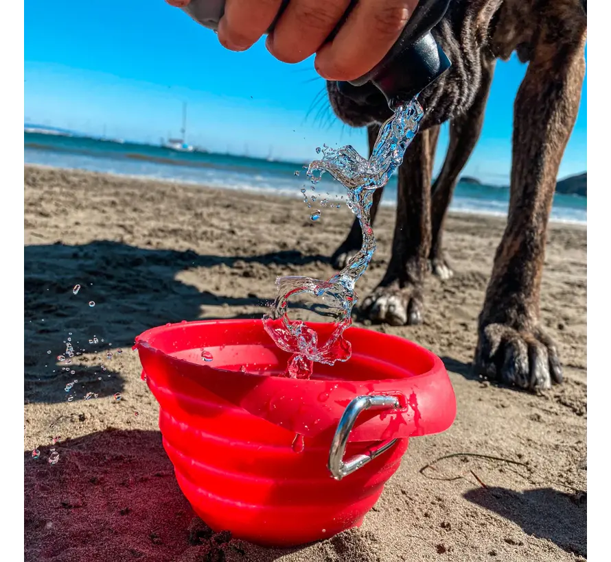 Opvouwbare Voerbak Collaps-a-Bowl Rood