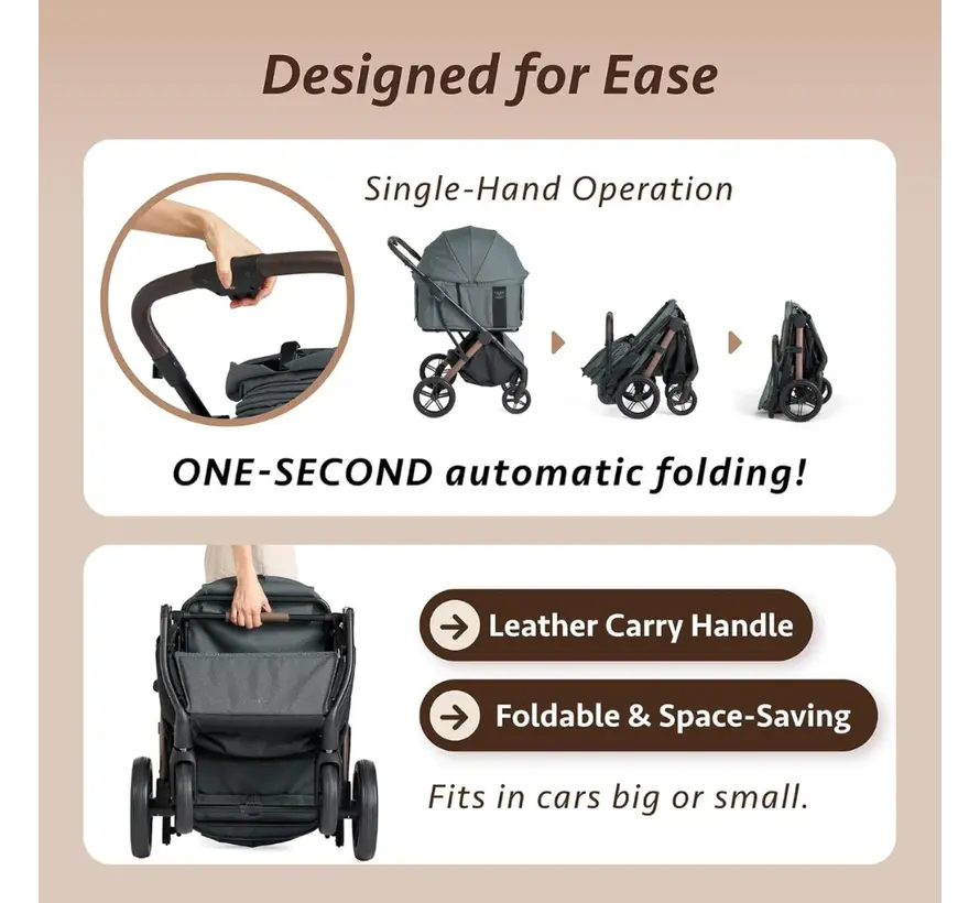 Pet Stroller Agile 2 Vintage Green