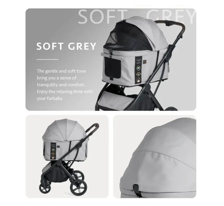 Hondenbuggy Agile 2 Soft Grey