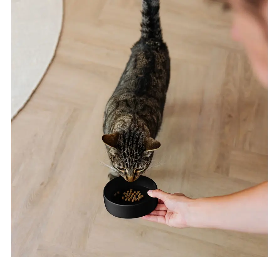 Kattenvoerbak Dusk Zwart