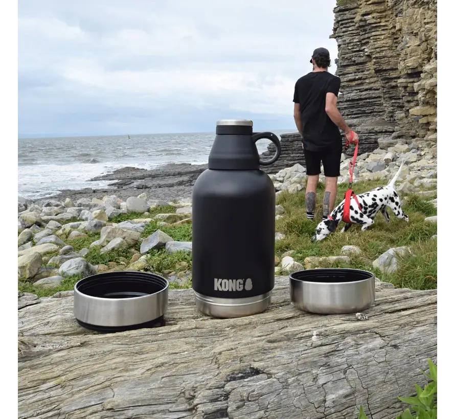 H2O Duo Day Trek: 3-in-1 Hondendrinkfles en Voerbak