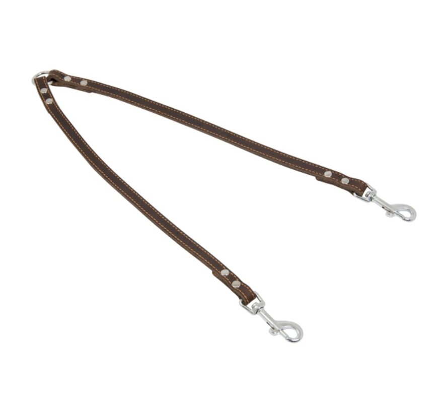 Dubbele Hondenriem Greased Leather Bruin
