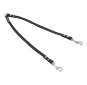 Jack and Vanilla Double Dog Leash Greased Leather Black