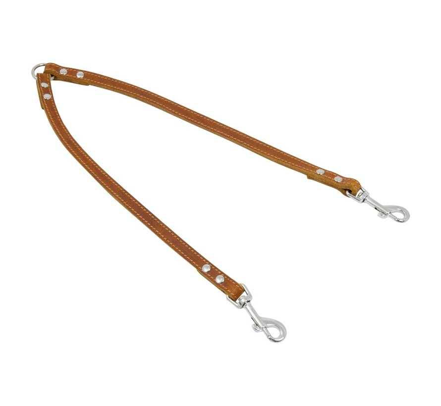 Dubbele Hondenriem Greased LeatherCognac
