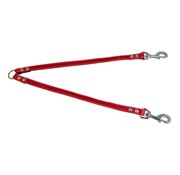 Jack and Vanilla Double Dog Leash Greased Leather Red