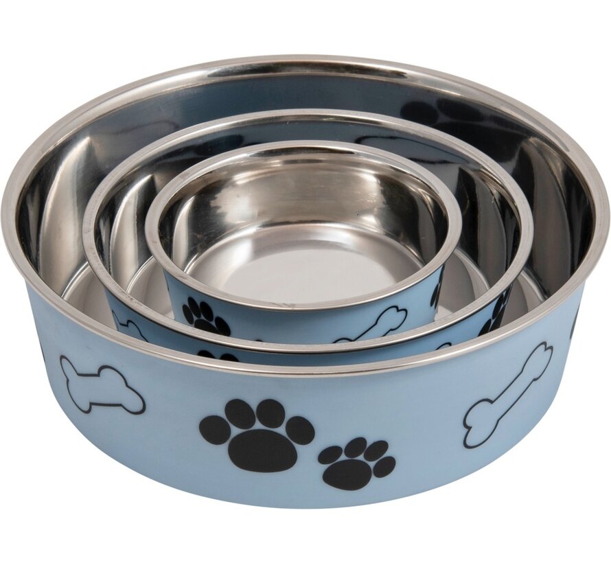 Voerbak of Drinkbak Inox Blauw