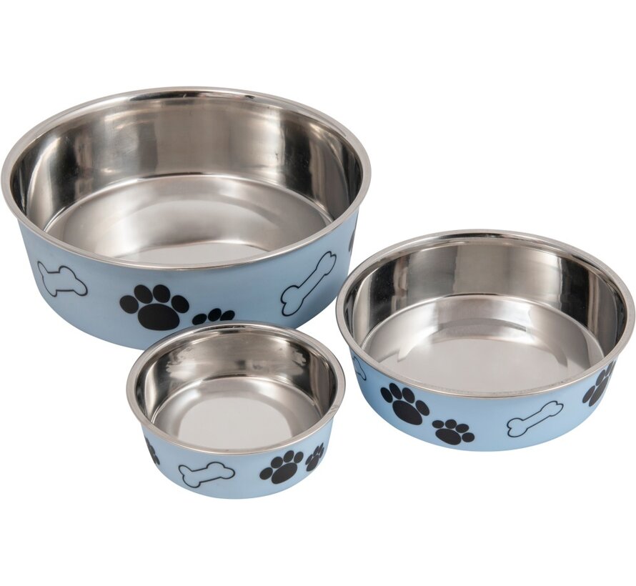 Voerbak of Drinkbak Inox Blauw